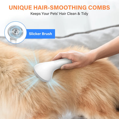 Dog Grooming Vacuum Kit: 5-In-1 Pet Hair Clippers with Vacuum Suction 99.9%, Dog Hair Brush Comb Tools for Shedding W/ 1.4L Extra Large Dust Cup, Ultra Quiet for Cats & Dogs and Home Cleaning